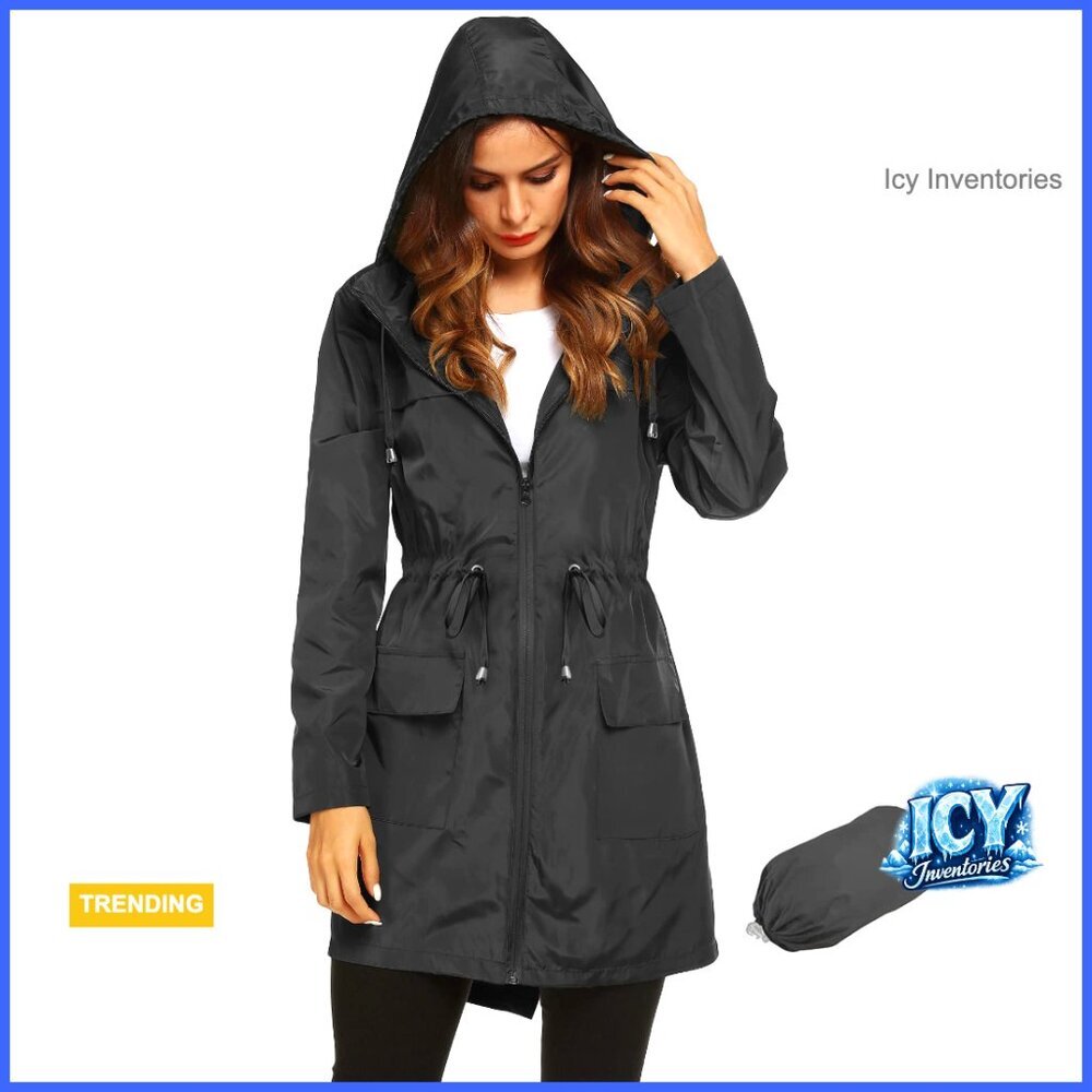 Waterproof Lightweight Rain Jacket Hooded Outdoor Active Raincoat